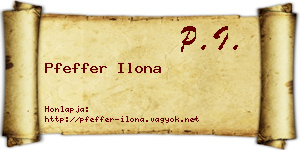 Pfeffer Ilona névjegykártya
